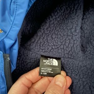 The North Face Sherpa lined blue jacket